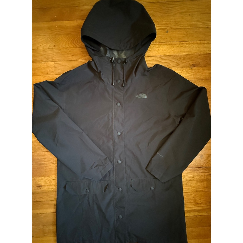 The North Face Rain Jacket DryVent Hooded Longline Black Womens Size M
